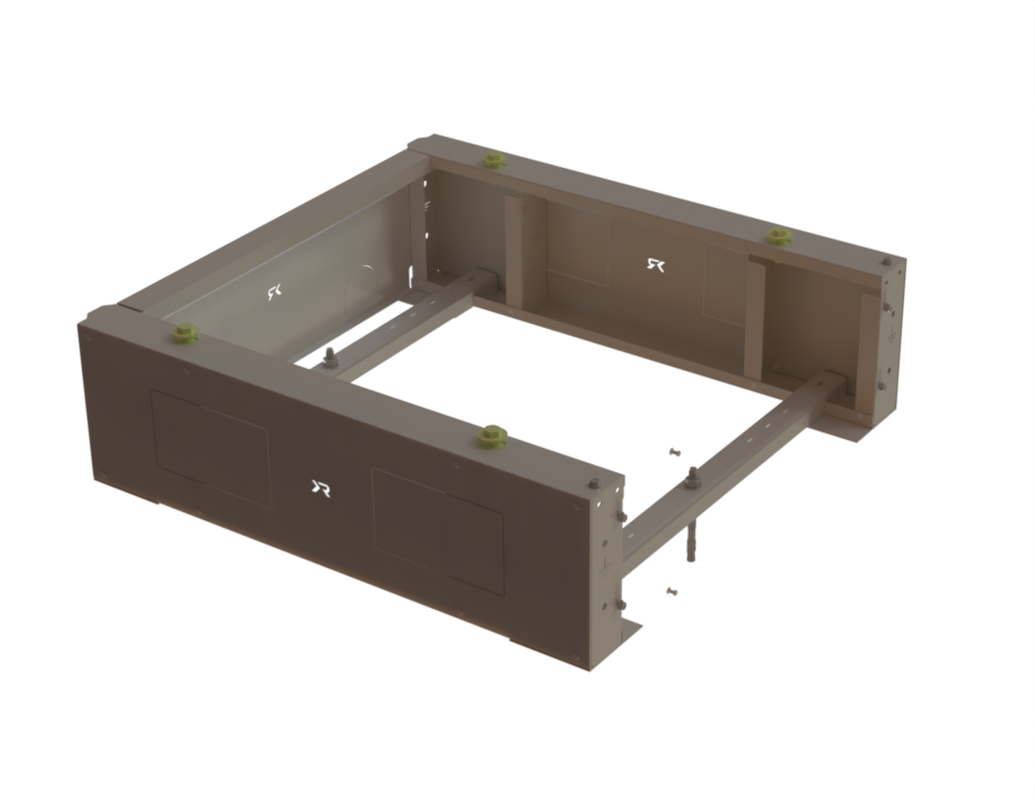 3D-render van ROEF onderconstructie voor BlauHoff STS batterijopslagsysteem
